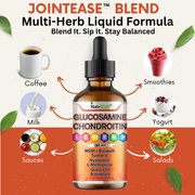 Glucosamine Chondroitin Liquid Drops with MSM, Turmeric & Hyaluronic Acid – Joint Support Supplement | Fast Absorption Formula